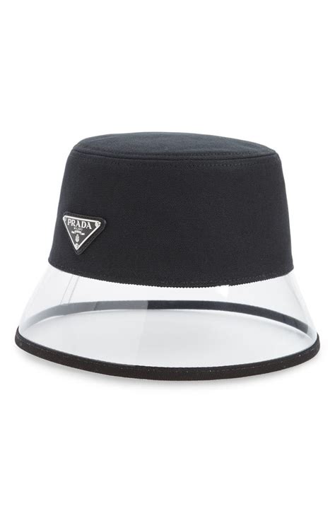 prada clear brim bucket hat